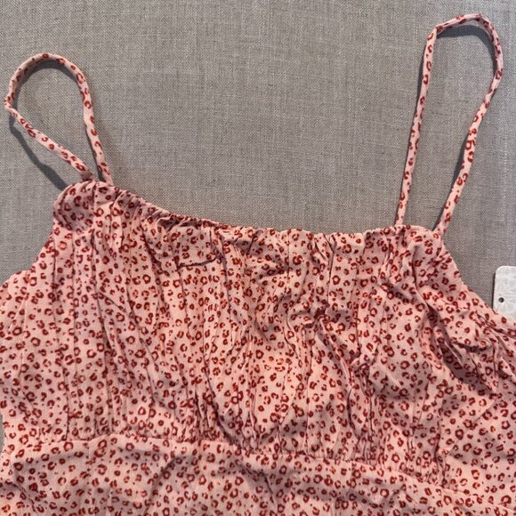 Free People NWT Small Pink Leopard Print Mini Slip Dress Boho Y2K - Picture 5 of 7